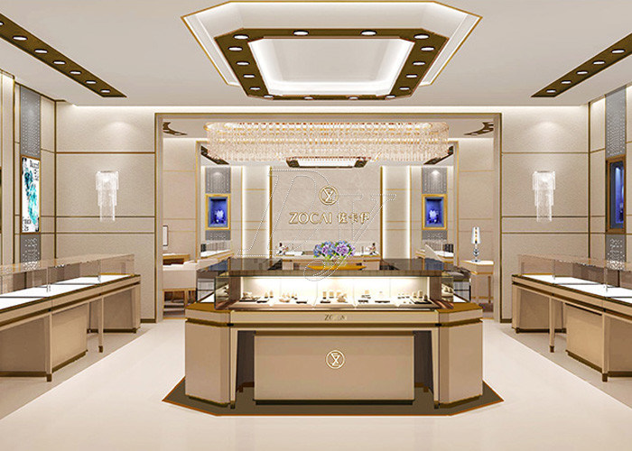 Ruang Besar Modern Style Showroom Display Cabinets Lacquer Selesai Warna
