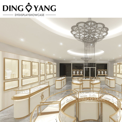 Anti Fingerprint Finish Toko Perhiasan Desain Interior Custom Color Size LOGO