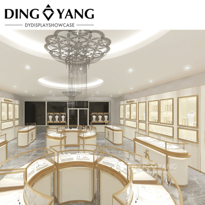 Anti Fingerprint Finish Toko Perhiasan Desain Interior Custom Color Size LOGO