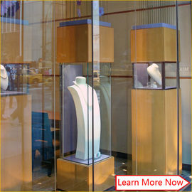 Display perhiasan kaca bertemperan yang disesuaikan dengan kasus menara kaca,counter display kaca untuk pertunjukan perhiasan