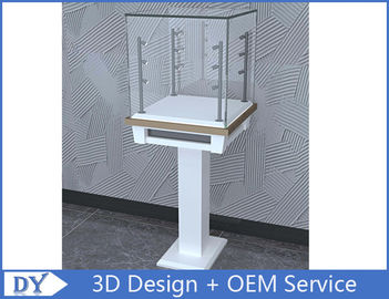 3D Desain Modern Kayu Tempered Glass Perhiasan Display Case Untuk Mall