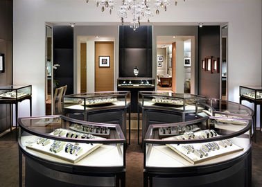Modern Luxury Stain Steel Toko Perhiasan Display Counters Bentuk persegi panjang