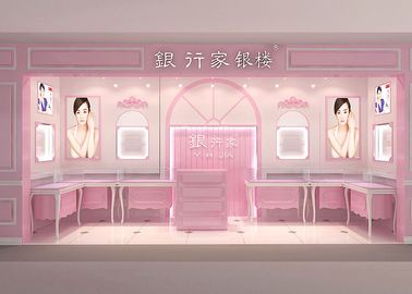 Mudah Menginstal Showroom Display Cases Logo Akrilik Lembar Pink Finish Warna