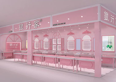 Eropaisme Catokan Pink Showroom Display Cases Struktur Pra-Mengumpulkan