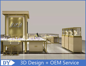 OEM Custom Luxury Glass Perhiasan Showcase Counter Dengan Led