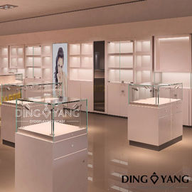Toko Perhiasan Putih MDF Showroom Display Case