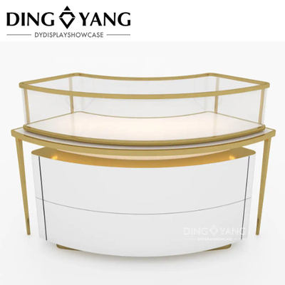 Customized Fashion Commercial Brass Circular Jewelry Showcase Untuk Dijual