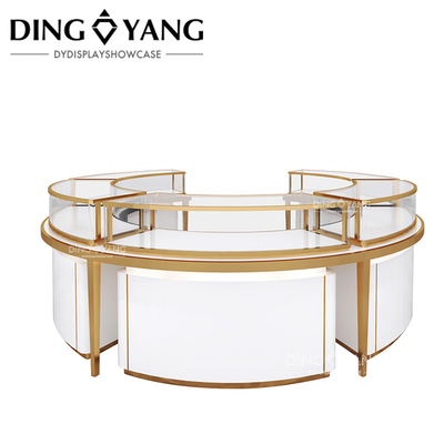 Pabrik Supplier Custom Made Perhiasan Tampilan Showcase Dengan Ultra Clear Tempered Glass Anti-Fingerprint Stainless Steel