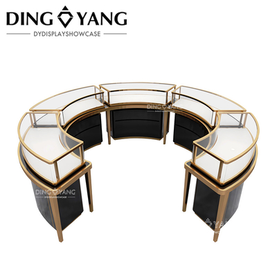 Produsen Pemasok, Round Center Island Fashion Custom Made Perhiasan Display Cabinet, Kaca Top Perhiasan Showcases