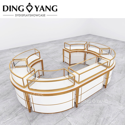 High End Big Center Island Showcase Perhiasan Tampilan kustomisasi pabrik, menawarkan layanan solusi satu atap dan desain 3D