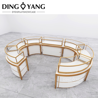 High End Big Center Island Showcase Perhiasan Tampilan kustomisasi pabrik, menawarkan layanan solusi satu atap dan desain 3D