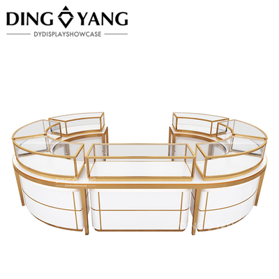 High End Big Center Island Showcase Perhiasan Tampilan kustomisasi pabrik, menawarkan layanan solusi satu atap dan desain 3D