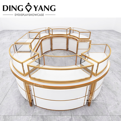 High End Big Center Island Showcase Perhiasan Tampilan kustomisasi pabrik, menawarkan layanan solusi satu atap dan desain 3D