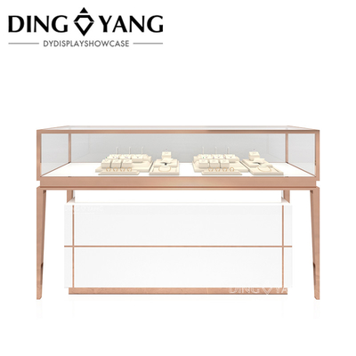 High End Custom Made Tabletop Perhiasan Display Case, Kualitas Baik Perhiasan Showcases, Menawarkan Seluruh Toko Layanan Desain 3D