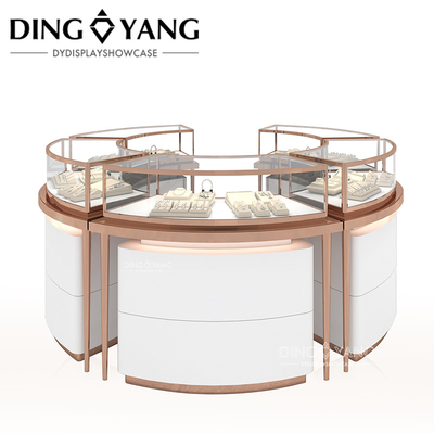 High End Custom Made Tabletop Perhiasan Display Case, Kualitas Baik Perhiasan Showcases, Menawarkan Seluruh Toko Layanan Desain 3D