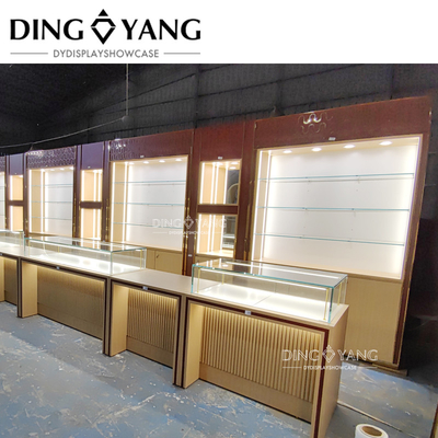 Klasik Kayu Dan Kaca Showcase Untuk Perhiasan, Pabrik Produsen Pemasok Menawarkan Desain 3D OEM ODM Layanan Khusus
