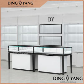 OEM andal stainless steel kombinasi Kayu Perhiasan Showcase, Retail Perhiasan Display Cases