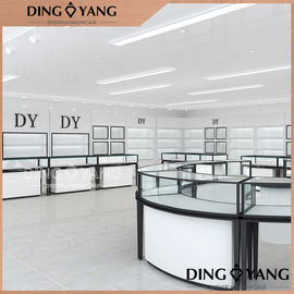 OEM andal stainless steel kombinasi Kayu Perhiasan Showcase, Retail Perhiasan Display Cases