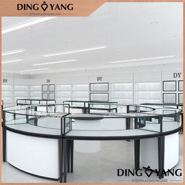 OEM andal stainless steel kombinasi Kayu Perhiasan Showcase, Retail Perhiasan Display Cases